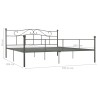 Cadre de lit sans matelas gris métal 180x200 cm 