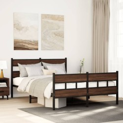 Cadre de lit sans matelas avec tête de lit et pied de lit 