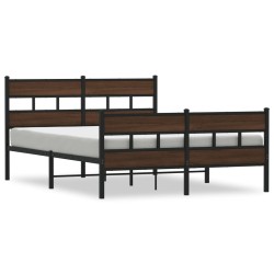 Cadre de lit sans matelas avec tête de lit et pied de lit 