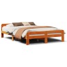Cadre de lit sans matelas cire marron 140x190cm bois pin massif 