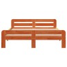 Cadre de lit sans matelas cire marron 140x190cm bois pin massif 