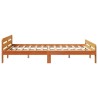 Cadre de lit sans matelas cire marron 140x190cm bois pin massif 