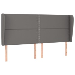 Tête de lit avec oreilles Gris 163x23x118/128 cm Similicuir 