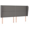 Tête de lit avec oreilles Gris 163x23x118/128 cm Similicuir 
