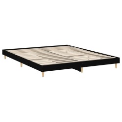 Cadre de lit sans matelas noir 150x200 cm bois d'ingénierie 
