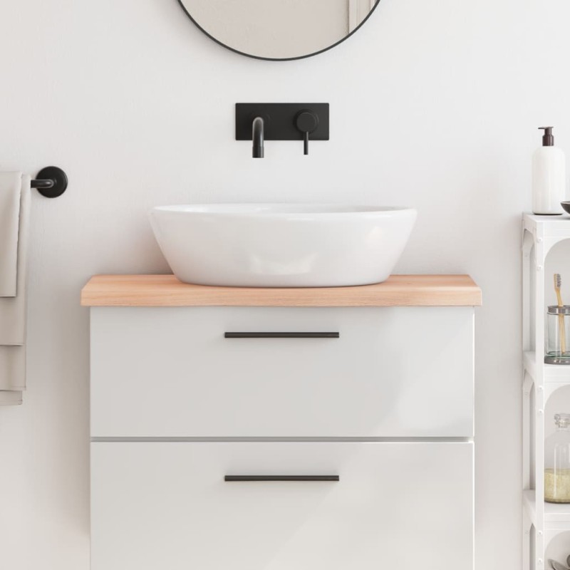Comptoir de salle de bain 80x40x(2-4) cm bois massif non traité 