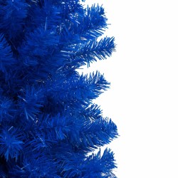 Arbre de Noël artificiel pré-éclairé et boules bleu 180 cm PVC 