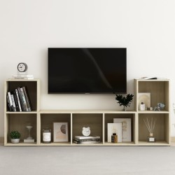 Ensemble de meubles TV 3 pcs Chêne sonoma Bois d'ingénierie 