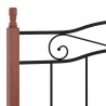 Cadre de lit sans matelas noir métal bois chêne 120x200 cm 