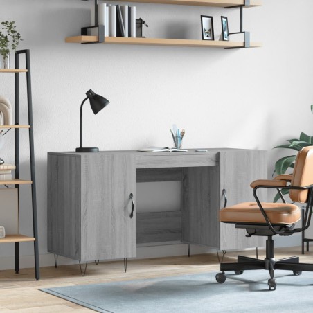 Bureau sonoma gris 140x50x75 cm bois d'ingénierie 