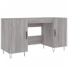 Bureau sonoma gris 140x50x75 cm bois d'ingénierie 
