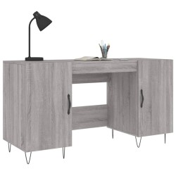 Bureau sonoma gris 140x50x75 cm bois d'ingénierie 