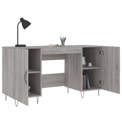 Bureau sonoma gris 140x50x75 cm bois d'ingénierie 