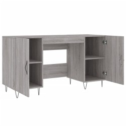 Bureau sonoma gris 140x50x75 cm bois d'ingénierie 