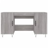 Bureau sonoma gris 140x50x75 cm bois d'ingénierie 