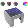 Table basse avec LED infini sonoma gris 40x40x30 cm 