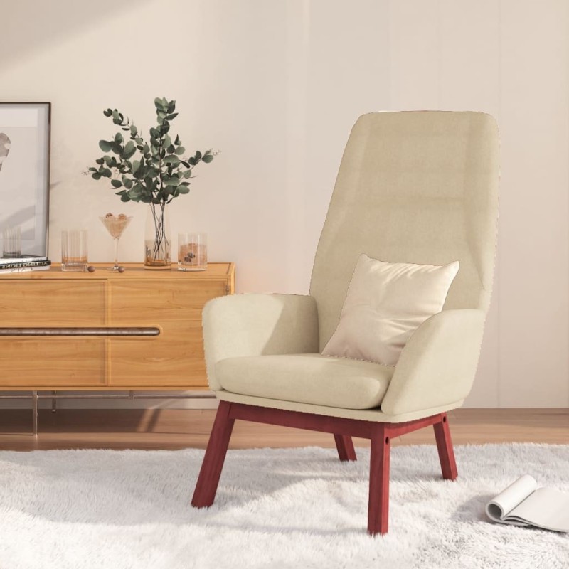 Chaise de relaxation Crème Tissu Chaise de relaxation Crème Tissu