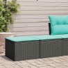 Salon de jardin avec coussins 2 pcs noir résine tressée acacia 