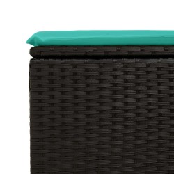 Salon de jardin avec coussins 2 pcs noir résine tressée acacia 