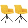 Chaises pivotantes à manger lot de 2 Jaune Velours 