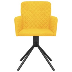 Chaises pivotantes à manger lot de 2 Jaune Velours 