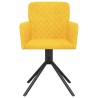 Chaises pivotantes à manger lot de 2 Jaune Velours 