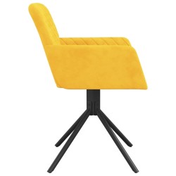 Chaises pivotantes à manger lot de 2 Jaune Velours 