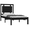 Cadre de lit sans matelas noir 75x190 cm bois massif 