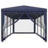 Tente de fête avec 8 parois latérales en maille Bleu 3x9 m PEHD 