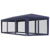 Tente de fête avec 8 parois latérales en maille Bleu 3x9 m PEHD 