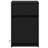Armoire de chevet avec lumières LED noir bois d'ingénierie 