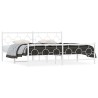 Cadre de lit métal sans matelas et pied de lit blanc 200x200 cm 
