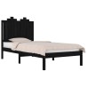 Cadre de lit sans matelas noir bois massif 