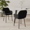 Chaises à manger lot de 2 Noir Velours 
