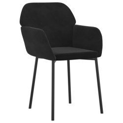 Chaises à manger lot de 2 Noir Velours 