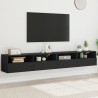Meubles TV muraux 2 pcs noir 100x30x30 cm bois d'ingénierie 