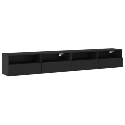 Meubles TV muraux 2 pcs noir 100x30x30 cm bois d'ingénierie 
