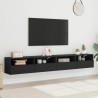 Meubles TV muraux 2 pcs noir 100x30x30 cm bois d'ingénierie 