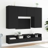 Meubles TV muraux 2 pcs noir 100x30x30 cm bois d'ingénierie 