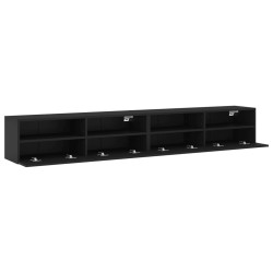 Meubles TV muraux 2 pcs noir 100x30x30 cm bois d'ingénierie 