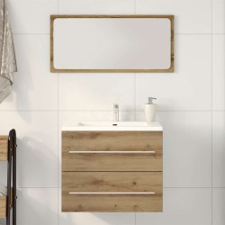 Armoire lavabo de salle de bain chêne artisanal bois ingénierie 