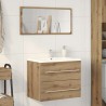 Armoire lavabo de salle de bain chêne artisanal bois ingénierie 