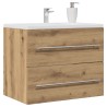 Armoire lavabo de salle de bain chêne artisanal bois ingénierie 
