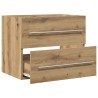 Armoire lavabo de salle de bain chêne artisanal bois ingénierie 