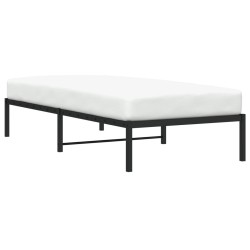 Cadre de lit métal sans matelas noir 90x190 cm 
