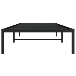 Cadre de lit métal sans matelas noir 90x190 cm 