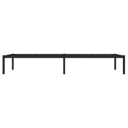 Cadre de lit métal sans matelas noir 90x190 cm 