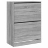 Armoire à chaussures 2 tiroirs rabattables sonoma gris 