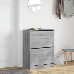 Armoire à chaussures 2 tiroirs rabattables sonoma gris 