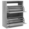 Armoire à chaussures 2 tiroirs rabattables sonoma gris 